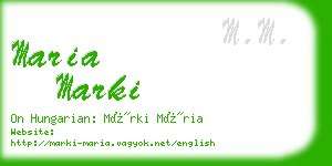maria marki business card